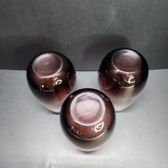 Dansk Glasscapes Amethyst Tumbler Stemless Wine Glasses Purple 5.5'' - Set of 3 - Picture 7 of 9